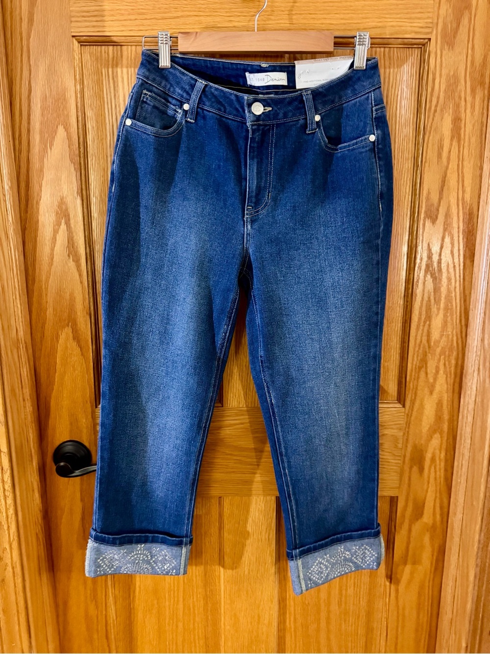 Cato Dark Blue Cropped Cuffed Jeans